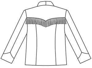 Black and white pattern drawing of back 242 Rodeo Cowgirl Jacket  view A & B 