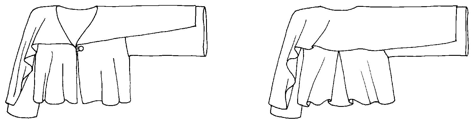 Black and White pattern drawing of front and back view of the #266 Greek Island Jacket