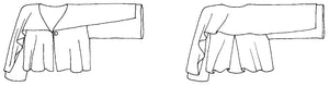 Black and White pattern drawing of front and back view of the #266 Greek Island Jacket