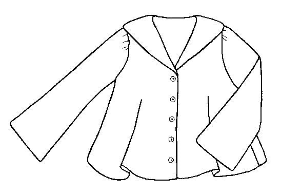 Black and white drawing pattern front view of the Metro Middy Blouse