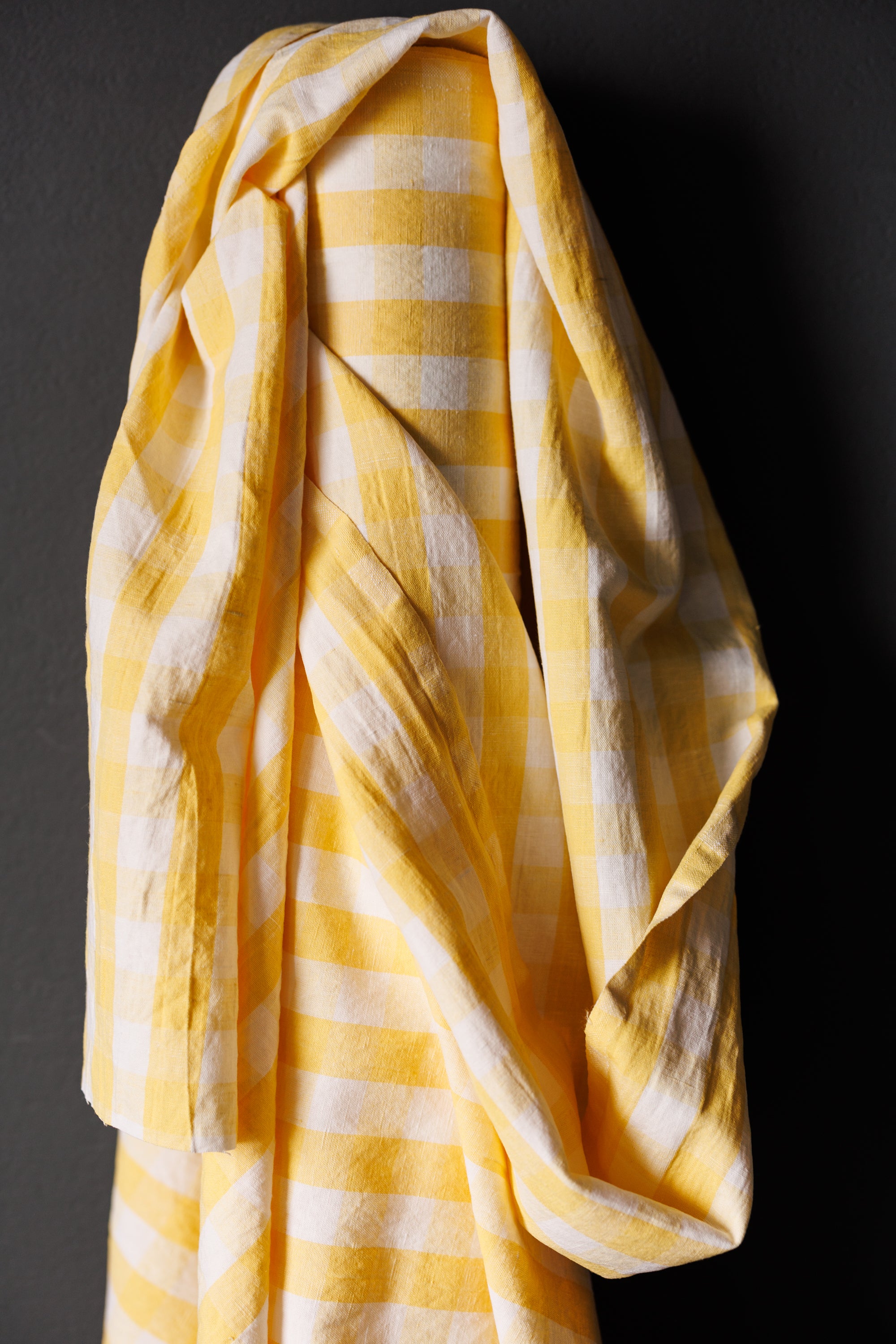 European Linen/Cotton blend - Large Yellow Gingham Check - Folkwear