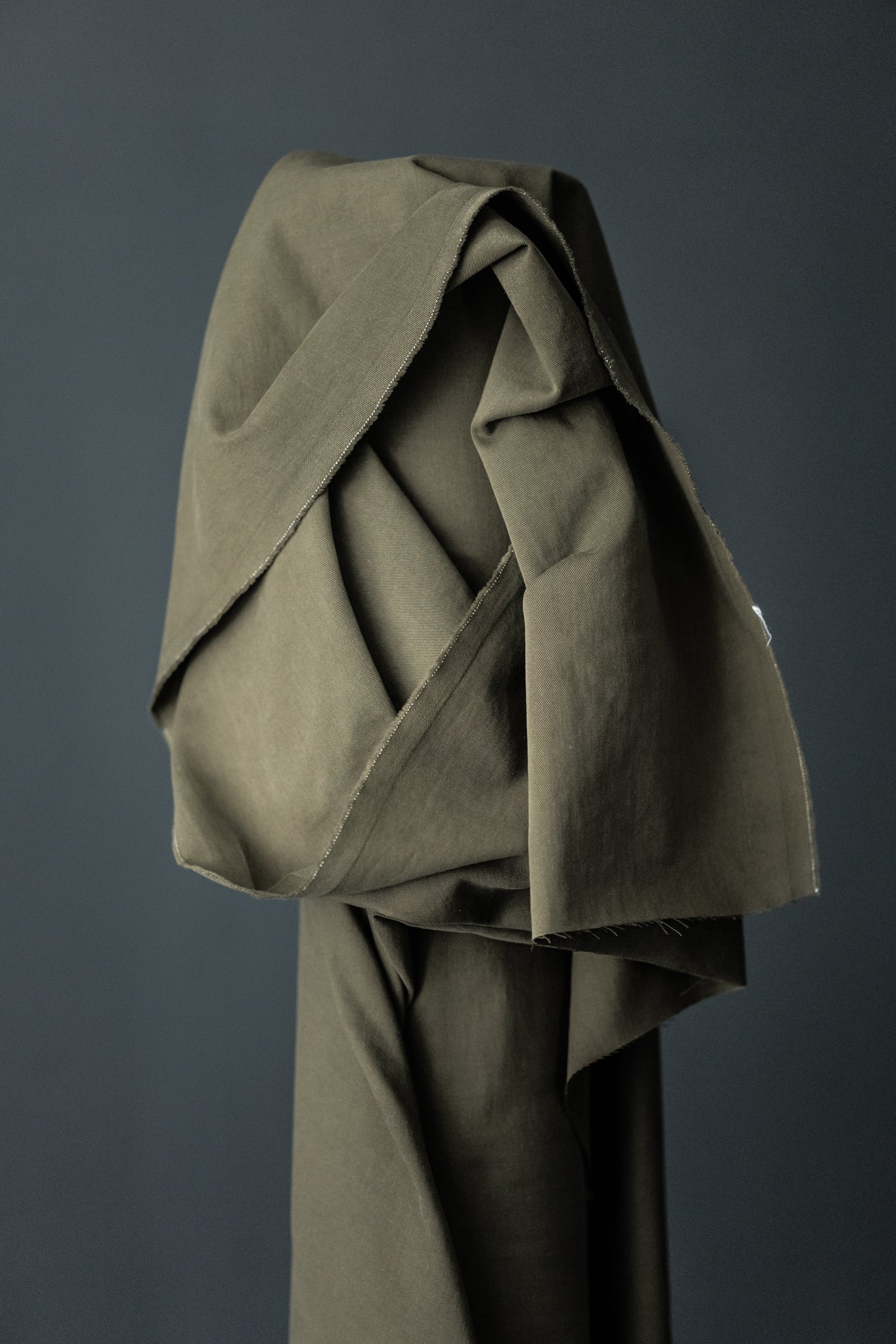 Organic Cotton Sanded Twill -  Khaki Green
