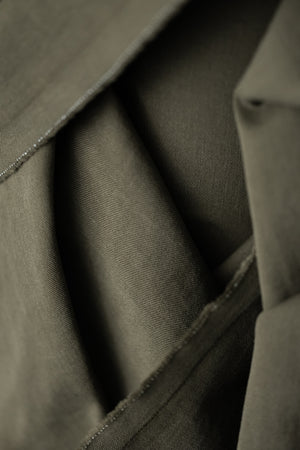 Organic Cotton Sanded Twill -  Khaki Green