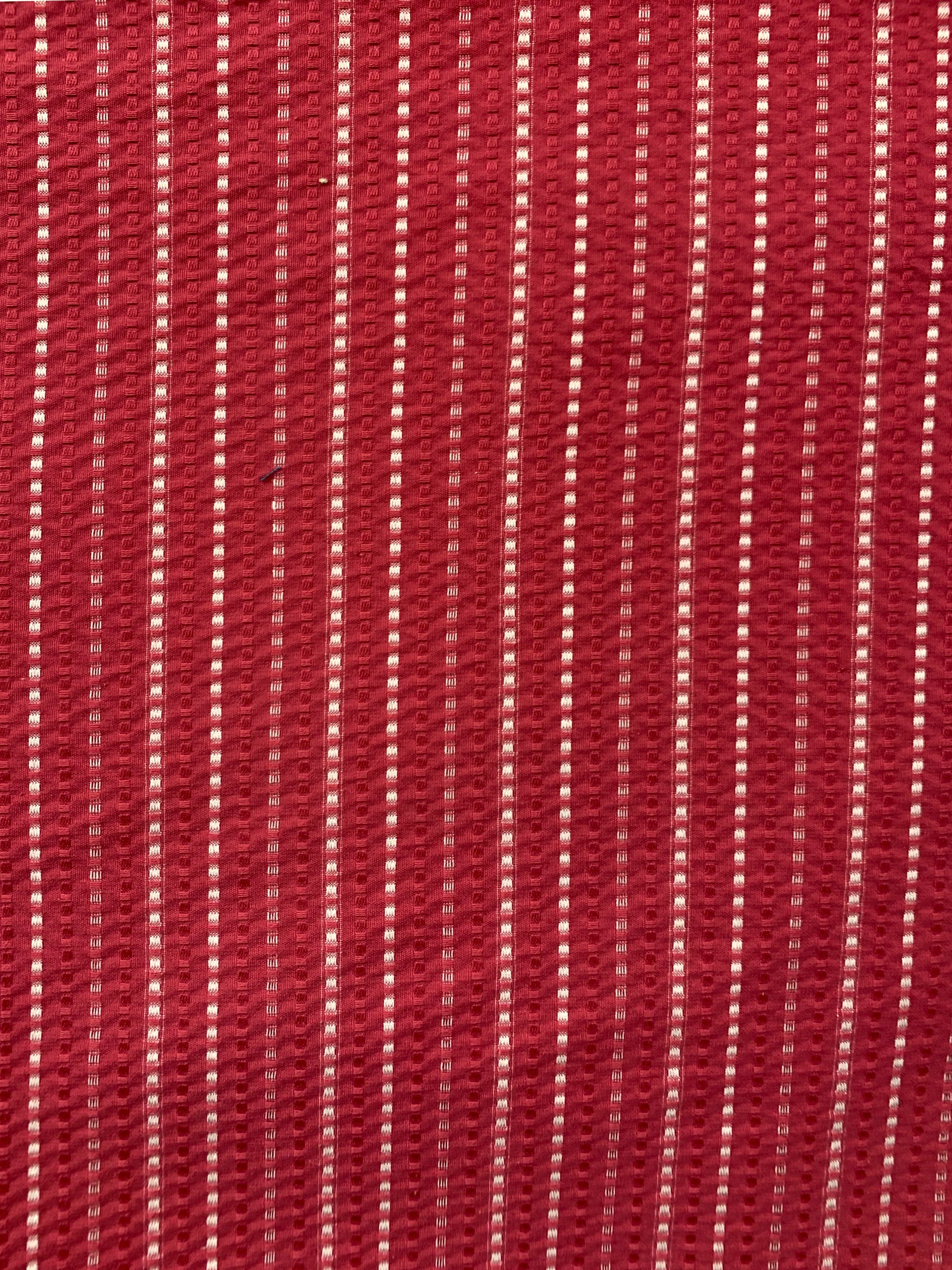 Textured Cotton - red and white stripe